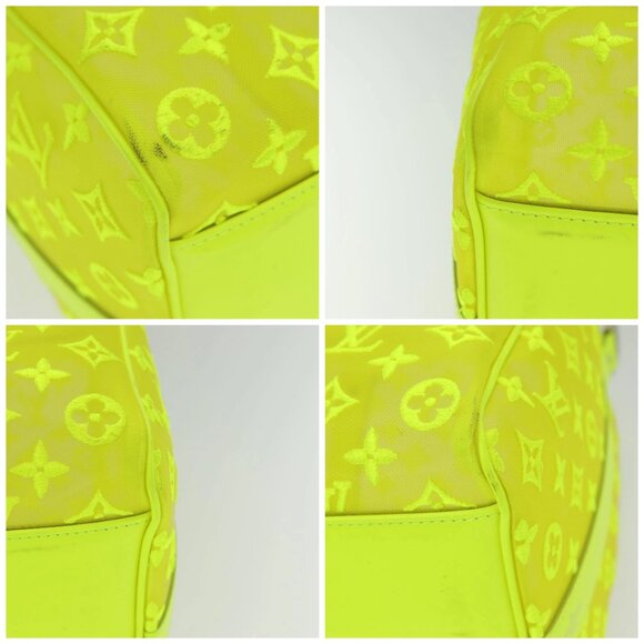 LOUIS VUITTON Monogram Mesh Keepall Bandouliere 50 Bag Yellow - Picture 15 of 15